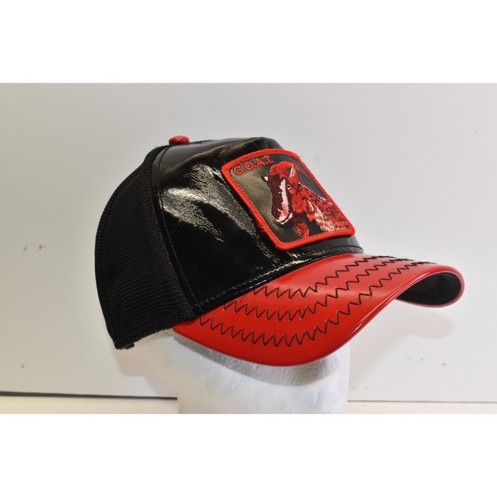 Goorin Bros The Farm Limited Circulation Snapback Hat GOAT Red/Black Pleather - Picture 2 of 6